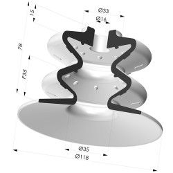 Ventosa 2.5 Fole Série 8 Ø 118MM