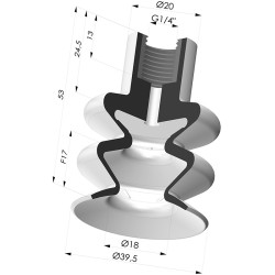 Ventosa 2.5 Fole Série 8B Ø 40MM