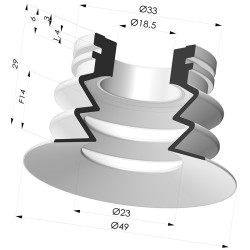 Ventosa 2.5 Fole Série 8SC-2 Ø 50MM