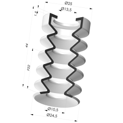 Ventouse 4.5 Soufflets Série 8 Ø 25MM