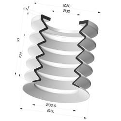 Ventouse 4.5 Soufflets Série 8 Ø 49.8MM