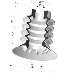 Ventosa 4.5 Fole Série 95 Ø 41MM