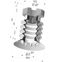 Ventosa 4.5 Fole Série 95 Ø 41MM
