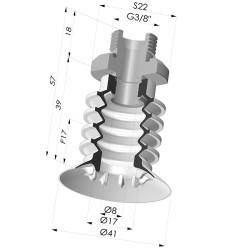 Ventosa 4.5 Fole Série 95 Ø 41MM