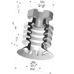 Ventosa 4.5 Fole Série 95-2 Ø 41MM