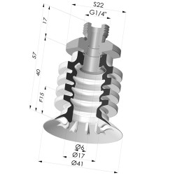 Ventosa 4.5 Fole Série 95-2 Ø 41MM