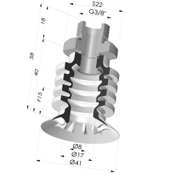Ventosa 4.5 Fole Série 95-2 Ø 41MM