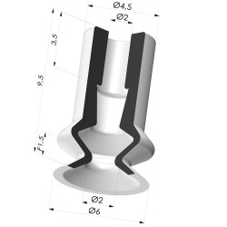 Ventosa 1.5 Fole Série 91 Ø 6MM