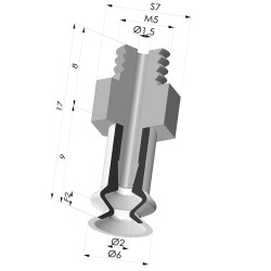 Ventosa 1.5 Fole Série 91 Ø 6MM