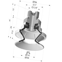Ventosa 1.5 Fole Série 91 Ø 34MM