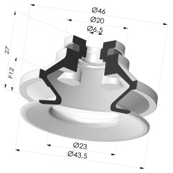 Ventosa 1.5 Fole Série 91 Ø 40MM