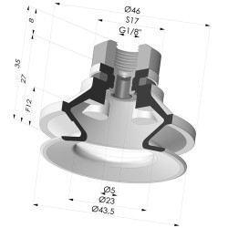 Ventosa 1.5 Fole Série 91 Ø 40MM