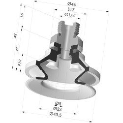 Ventosa 1.5 Fole Série 91 Ø 40MM