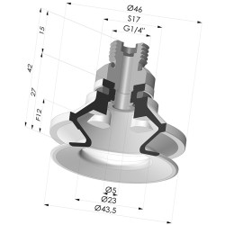 Ventosa 1.5 Fole Série 91 Ø 40MM