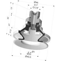 Ventosa 1.5 Fole Série 91 Ø 40MM