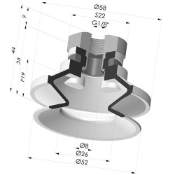Ventosa 1.5 Fole Série 91 Ø 50MM