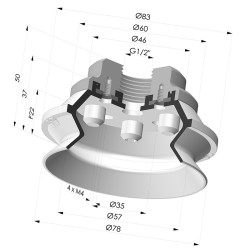 Ventosa 1.5 Fole Série 91 Ø 75MM