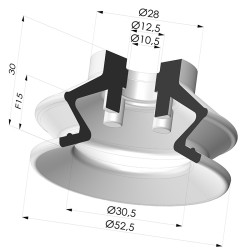 Ventosa 1.5 Fole Série 97B Ø 52,5 mm