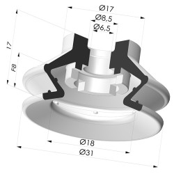 Ventosa 1.5 Fole Série 97C Ø 31MM