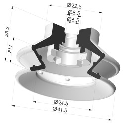 Ventosa 1.5 Fole Série 97C Ø 41,4 mm