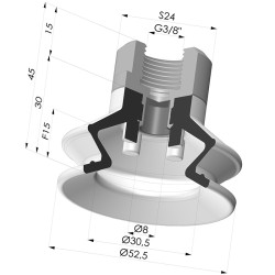 Ventosa 1.5 Fole Série 97C Ø 52,5 mm