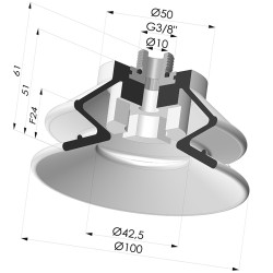Ventosa 1.5 Fole Série 97C Ø 100MM