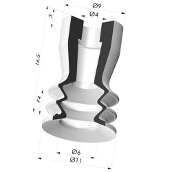 Ventosa 2.5 Fole Série 96B Ø 11MM
