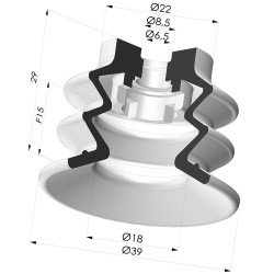 Ventosa 2.5 Fole Série 96B Ø 40MM