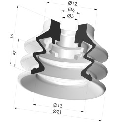 Ventosa 2.5 Fole Série 96C Ø 20MM