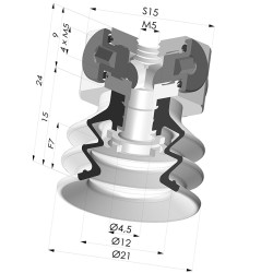 Ventosa 2.5 Fole Série 96C Ø 20MM