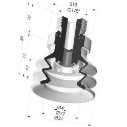 Ventosa 2.5 Fole Série 96C Ø 20MM