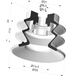 Ventosa 2.5 Fole Série 96C Ø 35MM