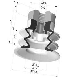 Ventosa 2.5 Fole Série 96 Ø 25MM