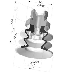 Ventosa 2.5 Fole Série 96 Ø 35MM