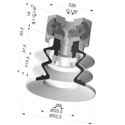 Ventosa 2.5 Fole Série 96 Ø 52MM