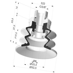 Ventosa 2.5 Fole Série 96 Ø 52MM