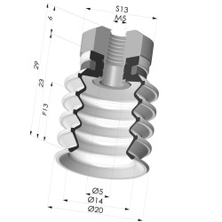 Ventouse 4.5 Soufflets Série 92 Ø 20MM