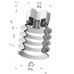 Ventouse 4.5 Soufflets Série 92 Ø 20MM