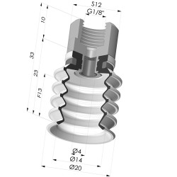 Ventosa 4.5 Fole Série 92 Ø 20MM