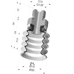 Ventosa 4.5 Fole Série 92 Ø 20MM