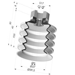 Ventouse 4.5 Soufflets Série 92 Ø 40MM