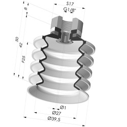 Ventosa 4.5 Fole Série 92 Ø 40MM