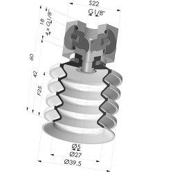 Ventosa 4.5 Fole Série 92 Ø 40MM