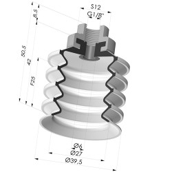 Ventosa 4.5 Fole Série 92 Ø 40MM