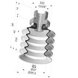 Ventouse 4.5 Soufflets Série 92 Ø 40MM