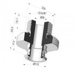 Inserto macho removível de 3/8G