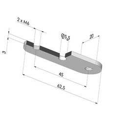 Renfort Fixation Ventouse 4BO 62.5x20MM