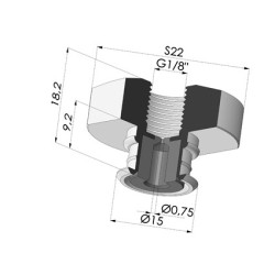 Insert Démontable Femelle 1/8G - avec Gicleur