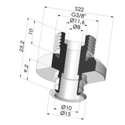 Insert Démontable Mâle 3/8G