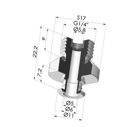 Inserto macho removível de 1/4G - com filtro